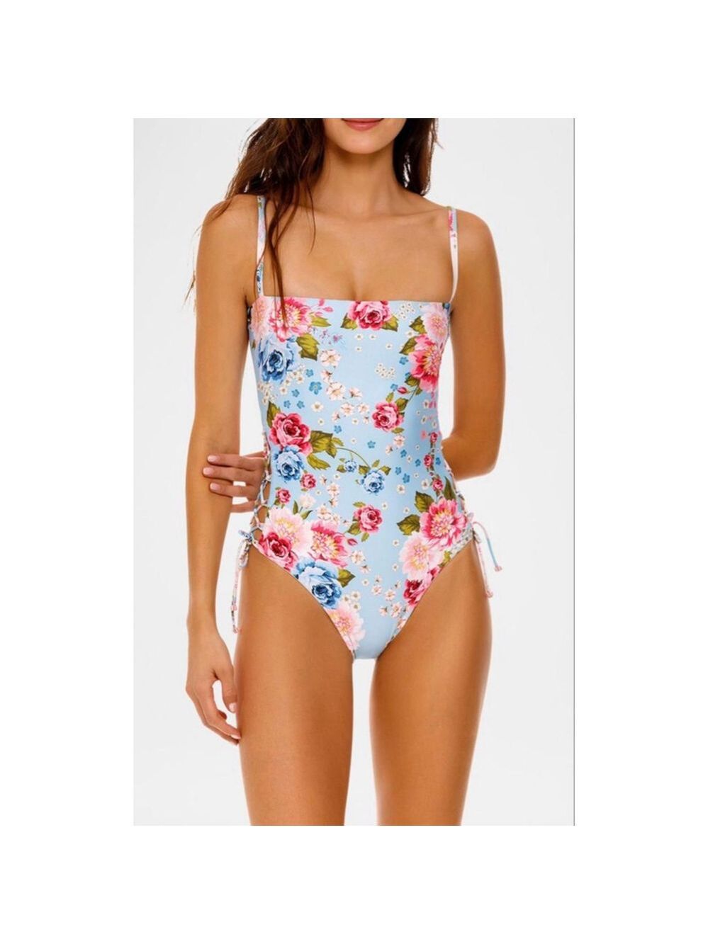 NWT Agua Bendita Meriel Meraki M Floral Print One Piece Reversible Swimsuit - Picture 7 of 10